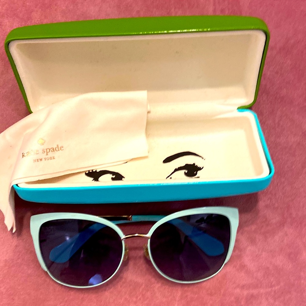 Kate Spade Mint and Gold Cat Eye sunglasses
